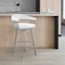 Armen Living Bronson 25" Counter Height Swivel Bar Stool in Silver Finish and White Faux Leather 721535761906 - alternate 9
